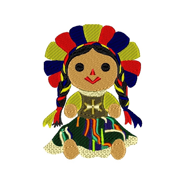 Muñeca Mexicana Iii Mexican Doll Embroidery Design Mydigitizemx 0471