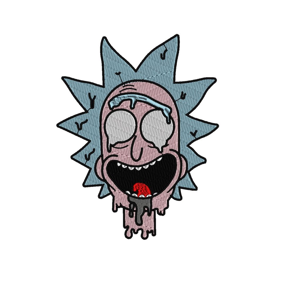 Rick Melting, Rick & Morty design for embroidery machine – Mydigitize.mx