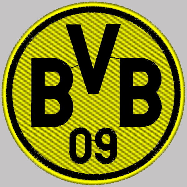 Borussia Dortmund Europe football league logo design for embroidery machine