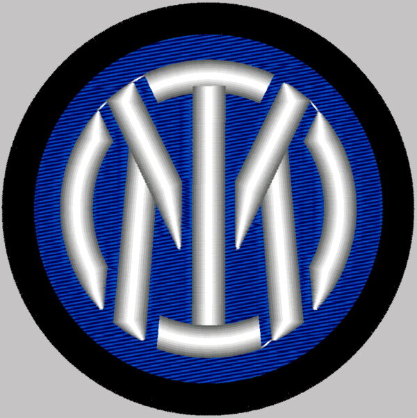 Inter Milan Europe football league logo design for embroidery machine