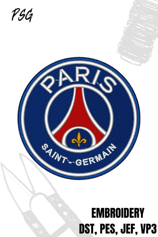 Paris Saint Germain Europe football league logo design for embroidery machine
