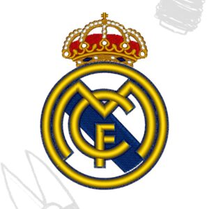 Real Madrid Europe football league logo design for embroidery machine