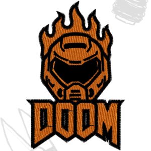DOOM Slayer logo embroidery design for embroidery machine