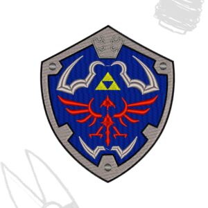 Zelda Hylian Shield and logo design for embroidery machine DST, PES, Vp3, JEF