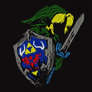 Link Swordsman hero from Zelda logo digital design for embroidery machine DST, PES, Vp3, JEF