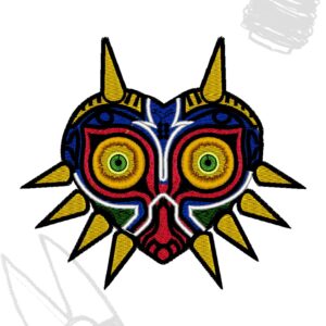 Majora's Mask from Zelda logo digital design for embroidery machine DST, PES, Vp3, JEF