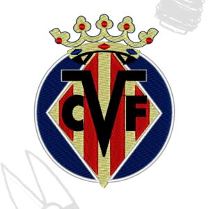 Villarreal Europe football league logo design for embroidery machine
