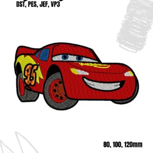 Lightning McQueen Inspired in character from Cars Movie design for embroidery machine