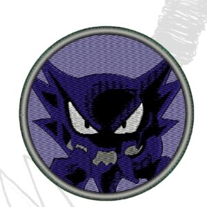 Pokémon Haunter Ghost character. Digital embroidery machine file, ideal for patch