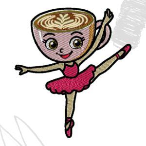 Ballerina Capuchina Brainroots cartoon viral character design for embroidery machine DST, PES, VP3, JEF