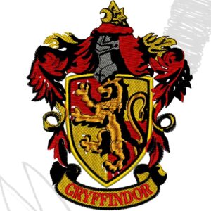 Gryffindor Emblem Logo Harry Potter Movie design for embroidery machine JEF, PES, DST, VP3