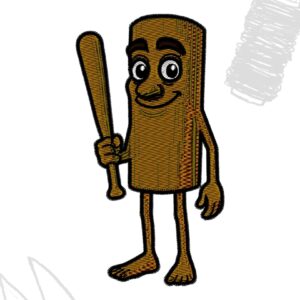 Tung Tung Sahur Brainroots cartoon viral character design for embroidery machine DST, PES, VP3, JEF