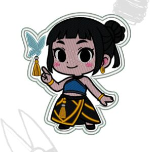 Zoey Huntrix character from KPOP Demon Hunters movie digital embroidery machine file.