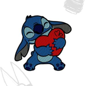 Stitch in Love Heart, design for embroidery machine.