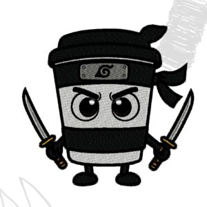 Cappucino Assassino Brainroots cartoon viral character design for embroidery machine DST, PES, VP3, JEF