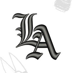 LA Los Angeles Dodgers Old goth English Font Puffed Logo for Cap