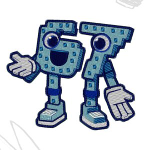Six Seven Brainroots cartoon viral roblox character design for embroidery machine DST, PES, VP3, JEF