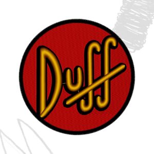 Duff beer circle logo Simpson, design embroidery machine digital file