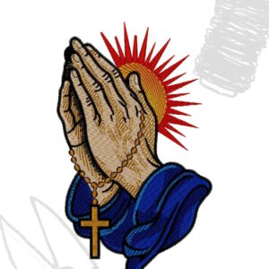 Praying hands pray religion design embroidery machine digital file
